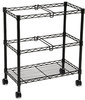 A Picture of product SAF-5278BL Safco® Two-Tier Rolling File Cart Metal, 3 Bins, 25.75" x 14" 29.75", Black