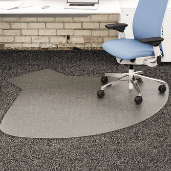 deflecto® SuperMat Frequent Use Chair Mat for Medium Pile Carpeting,  Medium Pile Carpet, Straight,60x66 w/Lip, Clear