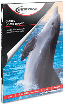 Innovera® Glossy Photo Paper 7 mil, 8.5 x 11, White, 50/Pack