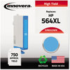 A Picture of product IVR-B323WNC Innovera® B322WN, B321WN, B323WN, B324WN, B325WN Ink Remanufactured Cyan High-Yield Replacement for 564XL (CB323WN), 750 Page-Yield