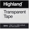 A Picture of product MMM-5910121296 Highland™ Transparent Tape 1" Core, 0.5" x 36 yds, Clear