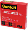 A Picture of product MMM-600121296 Scotch® Transparent Tape 1" Core, 0.5" x 36 yds,