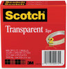 A Picture of product MMM-6002P1272 Scotch® Transparent Tape 3" Core, 0.5" x 72 yds, 2/Pack