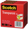 A Picture of product MMM-600723 Scotch® Transparent Tape 3" Core, 1" x 72 yds, 3/Pack