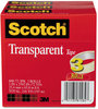 A Picture of product MMM-600723 Scotch® Transparent Tape 3" Core, 1" x 72 yds, 3/Pack