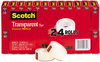 A Picture of product MMM-600K24 Scotch® Transparent Tape 1" Core, 0.75" x 83.33 ft, 24/Pack