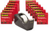 A Picture of product MMM-600KC60 Scotch® Transparent Tape with Black Dispenser Value Pack 1" Core, 0.75" x 83.33 ft,