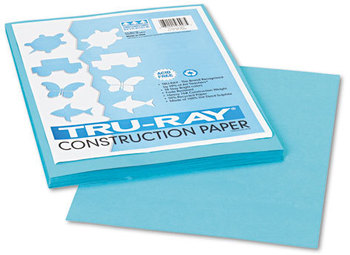 Pacon® Tru-Ray® Construction Paper,  76 lbs., 9 x 12, Turquoise, 50 Sheets/Pack