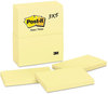 A Picture of product MMM-655YW Post-it® Notes Original Pads in Canary Yellow 3" x 5", 100 Sheets/Pad, 12 Pads/Pack