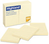 A Picture of product MMM-6609YW Highland™ Self-Stick Notes Note Ruled, 4" x 6", Yellow, 100 Sheets/Pad, 12 Pads/Pack