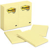 A Picture of product MMM-660YW Post-it® Notes Original Pads in Canary Yellow Note Ruled, 4" x 6", 100 Sheets/Pad, 12 Pads/Pack