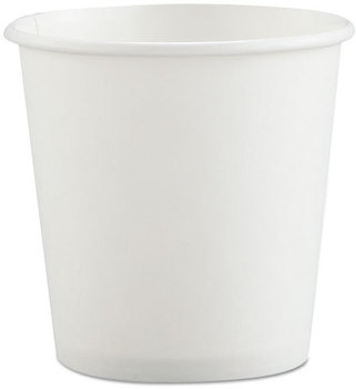 SOLO® Cup Company Single-Sided Poly Paper Hot Cups,  4 oz, White, 1,000/Case