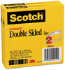 A Picture of product MMM-6652P1236 Scotch® Double-Sided Tape 3" Core, 0.5" x 36 yds, Clear, 2/Pack