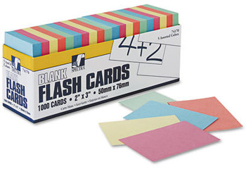 Pacon® Blank Flash Card Dispenser Box,  2w x 3h, Assorted, 1000/Pack