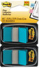 A Picture of product MMM-680BB2 Post-it® Flags Assorted Color 1" Flag Refills Standard Page in Dispenser, Bright Blue, 50 Flags/Dispenser, 2 Dispensers/Pack