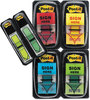 A Picture of product MMM-680SH4VA Post-it® Flags Arrow Message 1" Page 200 "Sign Here", 48 Four Colors, 248/Pack