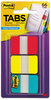 A Picture of product MMM-686RYB Post-It® 1" Tabs Plain Solid Color 1/5-Cut, Assorted Primary Colors, Wide, 66/Pack
