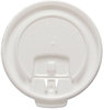 A Picture of product SCC-DLX8R SOLO® Cup Company Lift Back & Lock Tab Cup Lids For Trophy® Insulated Thin-Wall Foam Hot/Cold Cups,  Fits 8 oz Trophy Cups, WE, 100/PK