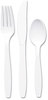 A Picture of product SCC-GDC5FK Guildware® Extra Heavy Weight Polystyrene Cutlery Forks. 7.1 in. Clear. 1000 count.