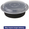 A Picture of product 329-708 Pactiv VERSAtainer® Containers,  1-Comp, Black/Clear, 16oz, 6"dia, 150/Carton