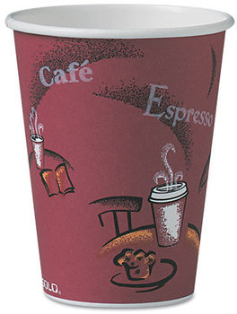 SOLO® Cup Company Paper Hot Drink Cups in Bistro® Design,  Paper, 12oz, 300/Carton