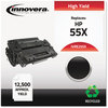 A Picture of product IVR-E255X Innovera® E255A, E255X, E255J Toner Remanufactured Black High-Yield Replacement for 55X (CE255X), 12,500 Page-Yield