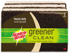 A Picture of product MMM-87033 Scotch-Brite™ Greener Clean Heavy-Duty Scrub Sponge,  2 7/10 x .75 x 4 3/5, Brown, 3/Pack
