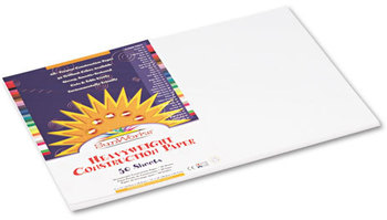 SunWorks® Construction Paper,  58 lbs., 12 x 18, Bright White, 50 Sheets/Pack