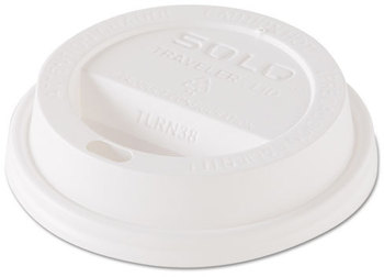 SOLO® Cup Company Traveler® Dome Hot Cup Lid,  Fits 8oz Cups, White, 100/Pack, 10 Packs/Carton