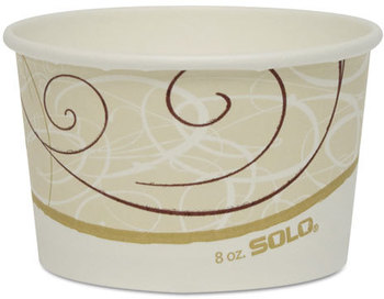 SOLO® Cup Company Single Poly Paper Containers,  8 oz, Symphony Design, 50/Pack, 20 Pack/Carton