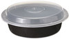 A Picture of product PCT-NC723B Pactiv VERSAtainer® Containers,  1-Comp, Black/Clear, 24oz, 7"dia, 150/Carton