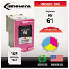 A Picture of product IVR-H562WN Innovera® H562WN Ink Remanufactured Tri-Color Replacement for 61 (CH562WN), 165 Page-Yield