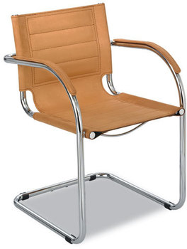 Safco® Flaunt™ Series Guest Chair,  Camel Microfiber/Chrome