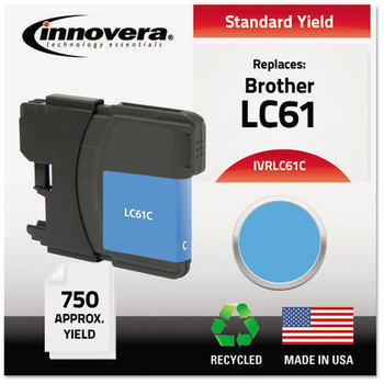 Innovera® LC61BK, LC61C, LC61M, LC61Y Ink Remanufactured Cyan Replacement for 750 Page-Yield, Ships in 1-3 Business Days