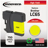 A Picture of product IVR-LC65Y Innovera® LC65BK, LC65C, LC65M, LC65Y Ink Remanufactured Yellow High-Yield Replacement for 750 Page-Yield