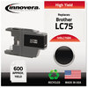 A Picture of product IVR-LC75BK Innovera® LC75BK, LC75C, LC75M, LC75Y Ink Remanufactured Black High-Yield Replacement for 600 Page-Yield
