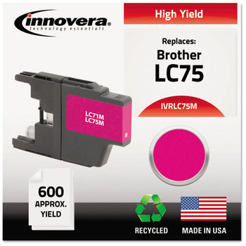 Innovera® LC75BK, LC75C, LC75M, LC75Y Ink Remanufactured Magenta High-Yield Replacement for 600 Page-Yield