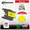 A Picture of product IVR-LC75Y Innovera® LC75BK, LC75C, LC75M, LC75Y Ink Remanufactured Yellow High-Yield Replacement for 600 Page-Yield