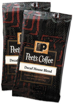 Peet's Coffee & Tea® Coffee Portion Packs,  House Blend, Decaf, 2.5 oz Frack Pack, 18/Box