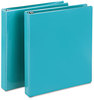 A Picture of product SAM-U86377 Samsill® Fashion View Binder,  Round Ring, 11 x 8-1/2, 1" Capacity, Turquoise, 2/Pack
