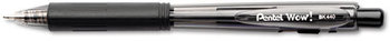 Pentel® WOW!™ Retractable Ballpoint Pen,  1mm, Black Barrel/Ink, Dozen