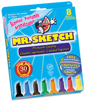 Mr. Sketch® Scented Watercolor Marker,  Chisel Tip, 8 Colors, 8/Set