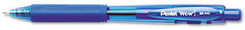 Pentel® WOW!™ Retractable Ballpoint Pen,  1mm, Blue Barrel/Ink, Dozen