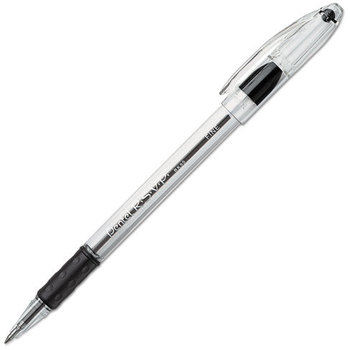 Pentel® R.S.V.P.® Stick Ballpoint Pen,  .7mm, Translucent Barrel, Black Ink, 24/Pack