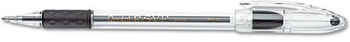 Pentel® R.S.V.P.® Stick Ballpoint Pen,  1mm, Trans Black Barrel, Black Ink, Dozen