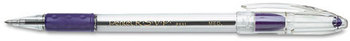 Pentel® R.S.V.P.® Stick Ballpoint Pen,  1mm, Trans Barrel, Violet Ink, Dozen