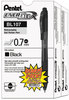 A Picture of product PEN-BL107ASW2 Pentel® EnerGel-X® Retractable Roller Gel Pen,  .7mm, Black Barrel, Black Ink, 24/Pack