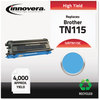 A Picture of product IVR-TN115C Innovera® TN115BK, TN115C, TN115M, TN115Y Toner Remanufactured Cyan High-Yield Replacement for 4,000 Page-Yield