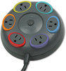 A Picture of product KMW-62634 Kensington® SmartSockets® Color-Coded Six-Outlet Tabletop Surge Protector,  6 Outlets, 16 ft Cord, 1500 Joules