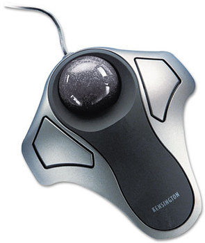 Kensington® Orbit® Optical Trackball,  Two-Button, Black/Silver